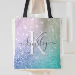 Tote Bag Holographe de Parties scintillant glamour assez pe<br><div class="desc">Personnalisez facilement cet élégant motif de parties scintillant bokeh coloré avec votre nom et/ou monogramme personnalisés.</div>