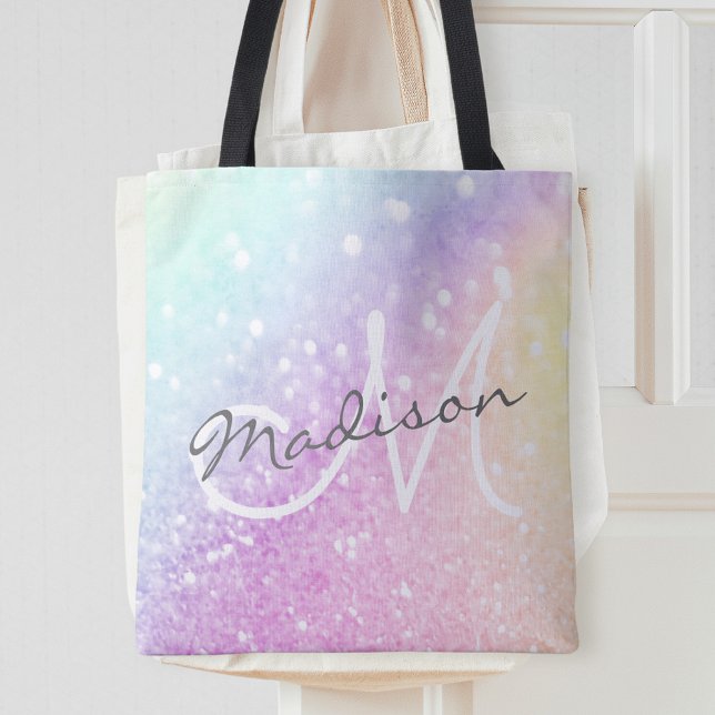 Tote Bag Holographe de Parties scintillant glamour Monogram (Créateur téléchargé)
