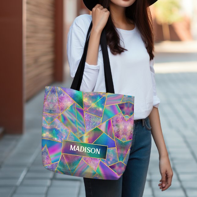 Tote Bag Holographe élégant chic faux or (Créateur téléchargé)