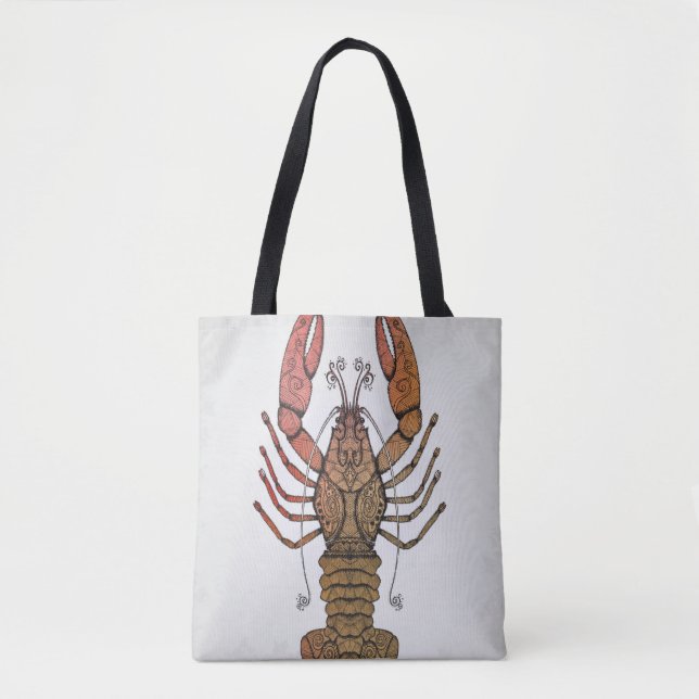 Tote Bag Homard de style de Zentangle (Devant)