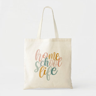 Tote Bag Homeschool Life Pastel Rainbow Colonnes Signature