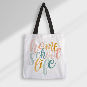 Tote Bag Homeschool Life Pastel Rainbow Colonnes Signature