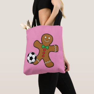 Tote Bag Homme en pain d'épices jouant au football