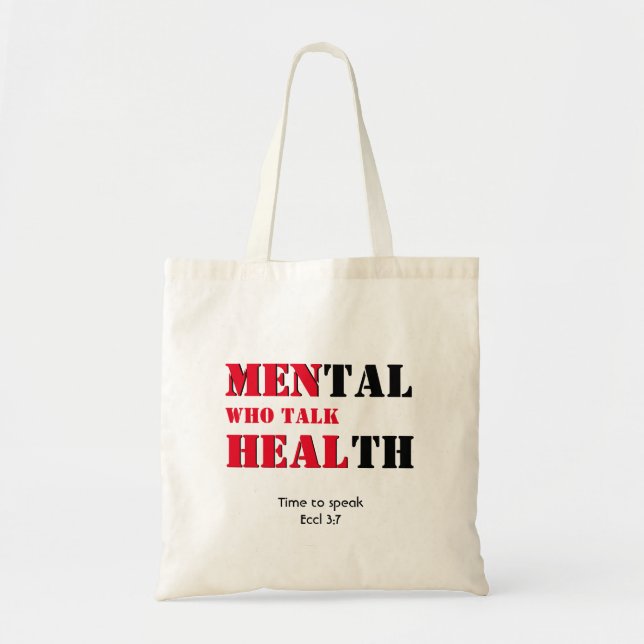 Tote Bag HOMMES DE Santé Mentale QUI PARLENT GUÉRIR Écritur (Devant)