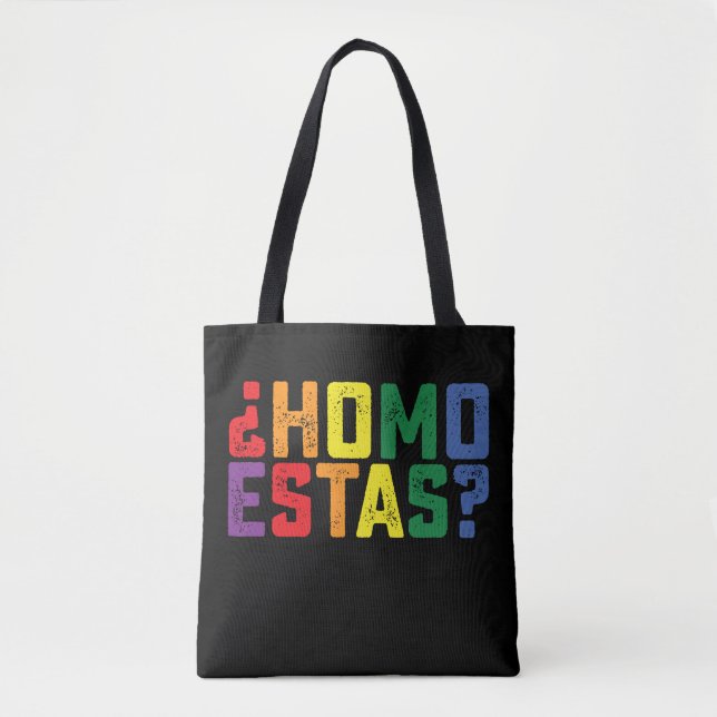 Tote Bag Homo Estas espagnol mexicain drôle Gay pride LGBTQ (Devant)