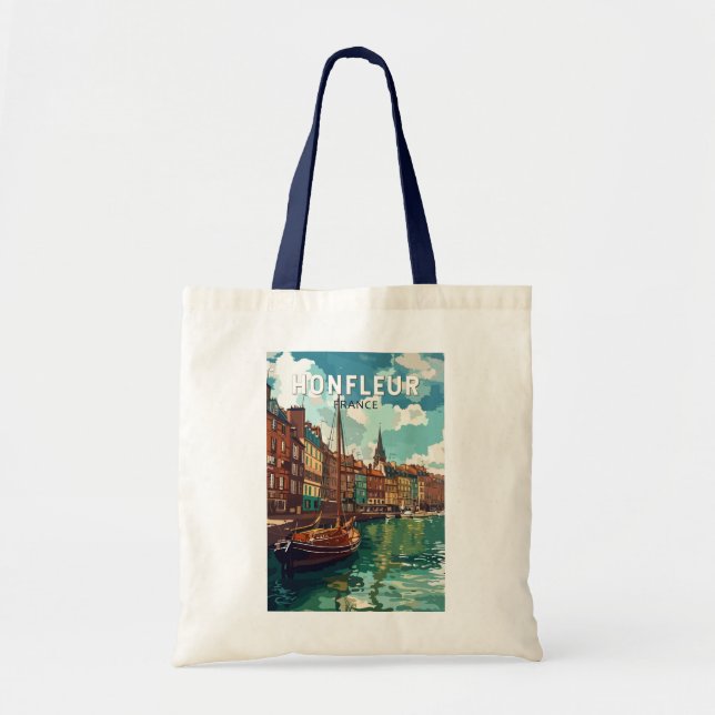 Tote Bag Honfleur France Travel Art Vintage (Devant)