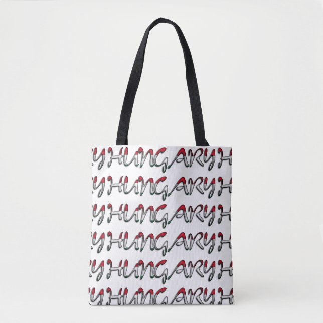 Tote Bag Hongrie Drapeau Typographie couleur Pays européen (Devant)