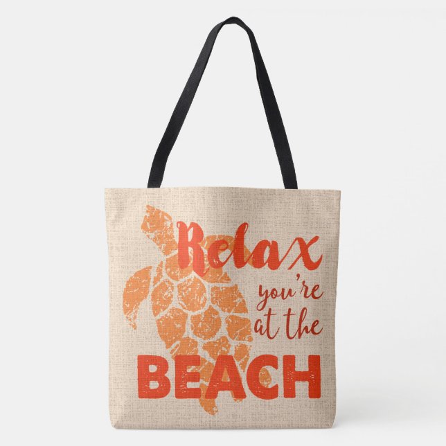 Tote Bag Honu Sea Turtle Hawaiian Relax Reversible Beach Ba (Devant)