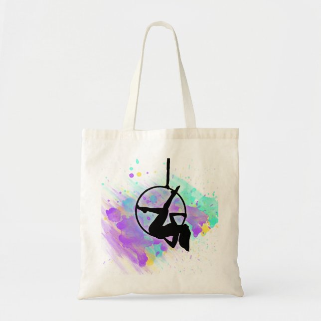 Tote Bag Hoop Lyra Dancer Aerislist pose en silhouette (Devant)