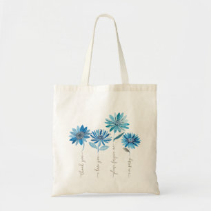 Tote Bag Ho'oponopono & Fleurs Bleues Bohème