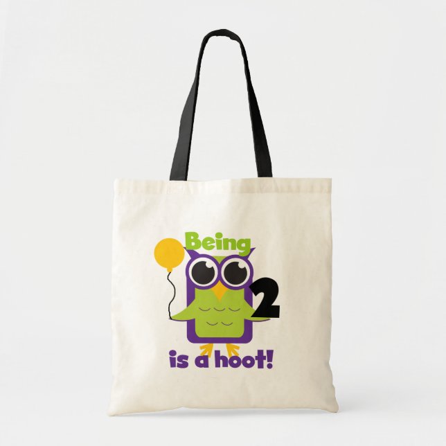 Tote Bag Hoot Owl 2e anniversaire T-shirts et cadeaux (Devant)