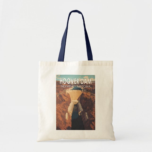 Tote Bag Hoover Dam Travel Art Vintage (Devant)