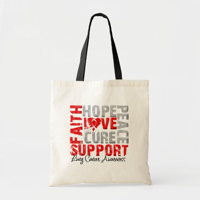 Tote Bag Hope Love Cure Cancer du Poumon Sensibilisation (Devant)