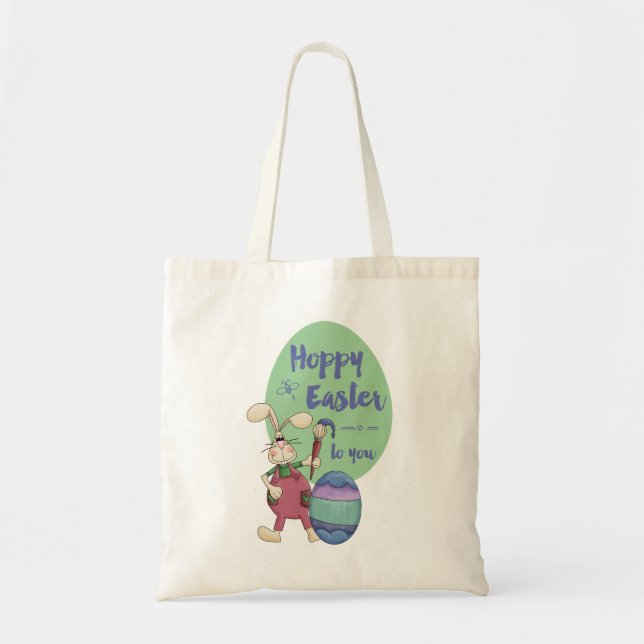 Tote Bag Hoppy Pâques pour vous Artiste Bunny (Devant)