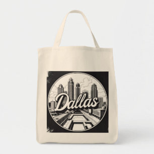 Tote Bag Horizon de Dallas Texas Noir et Blanc