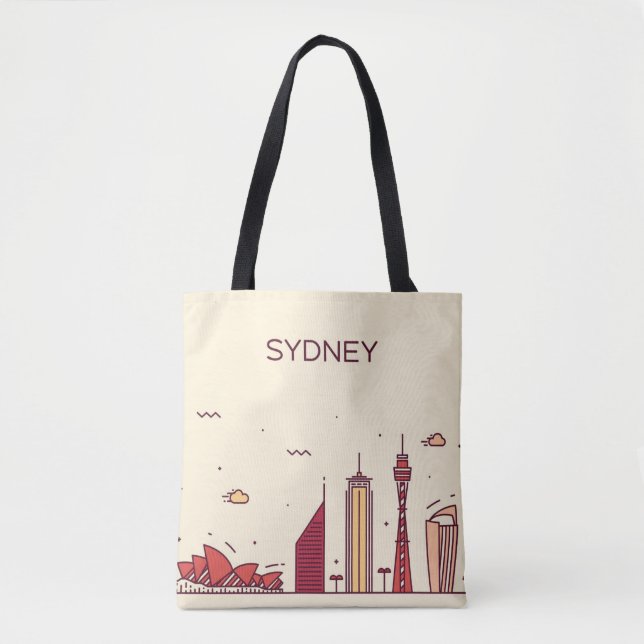 Tote Bag Horizon de griffonnage de Sydney, Australie | (Devant)