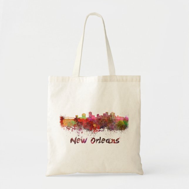 Tote Bag Horizon de la Nouvelle-Orléans en aquarelle (Devant)