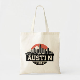 Tote Bag Horizon de la ville d'Austin au Texas Art rétro no