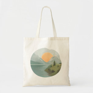 Tote Bag Horizon d'or : Coucher de soleil au bord du lac