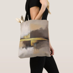 Tote Bag Horizon Doré – Paysage Abstrait Minimaliste