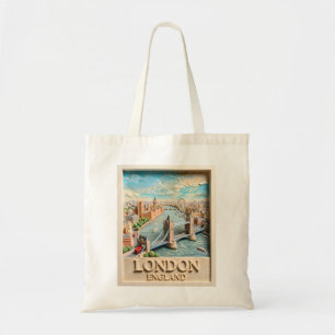 Tote Bag Horizon Texturé de Londres Angleterre Art de Voyag