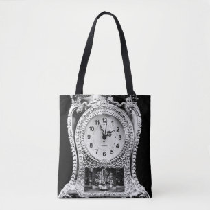 Tote Bag Horloge argentée vintage