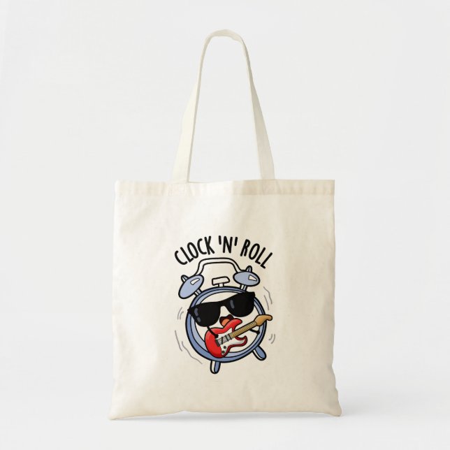 Tote Bag Horloge Et Rouleau Funny Rock Pun (Devant)