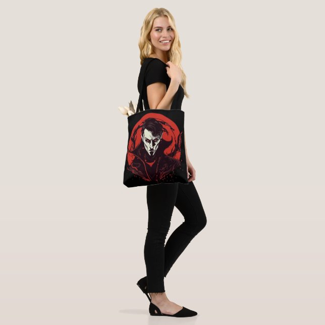 Tote Bag Horreur à yeux rouges (Sur le modèle)