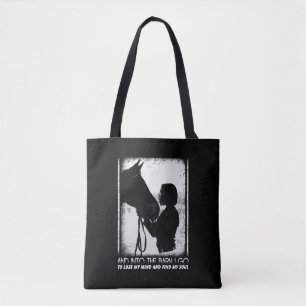 Tote Bag Horse And Into The Barn I Go To Lose My Mind