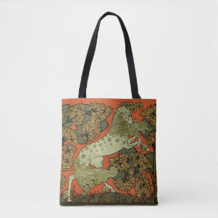 Tote Bag Horse Arts médiévaux Artisanat Art Nouveau