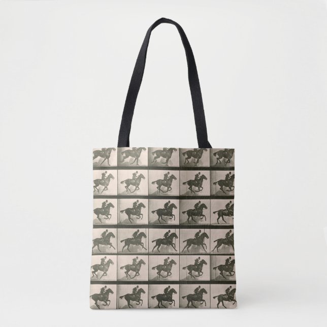 Tote Bag Horse Motion Photographie Vintage (Devant)