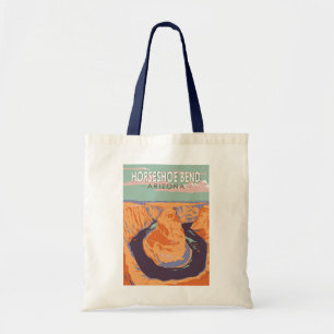 Tote Bag Horseshoe Bend Travel Art Vintage