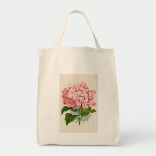 Tote Bag Hortensia rose vintage