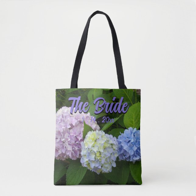 Tote Bag Hortensias, pour la Mariée (Devant)