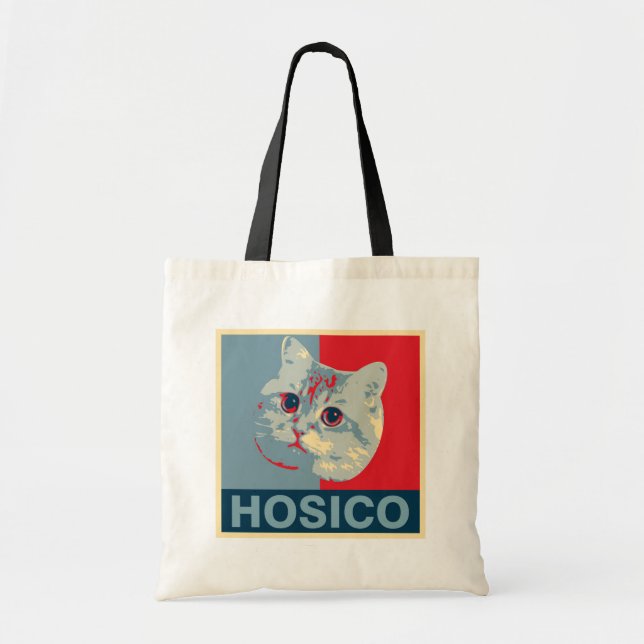 Tote Bag Hosico - Illustration rouge bleu (Devant)