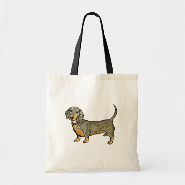 Tote Bag hot-dog de saucisse de doxie de teckel (Devant)