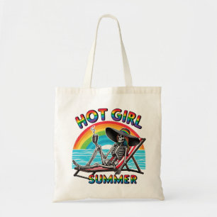 Tote Bag Hot Girl Summer Skeleton Retro Beach Design