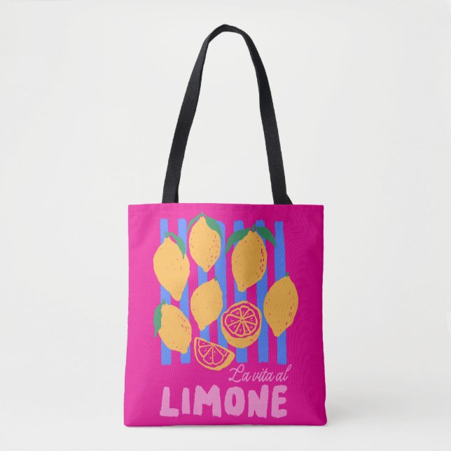 Tote Bag Hot Pink La Vita al Limone Market Fourre-tout (Devant)