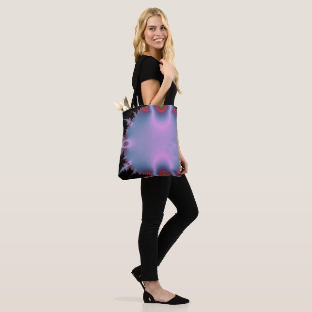 Tote Bag Hot rose et bleu fractal (Sur le modèle)