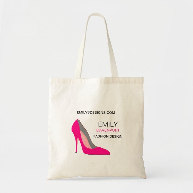 Tote Bag Hot Rose Stiletto High Heel Chaussure Chic Busines (Devant)
