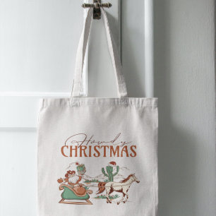 Tote Bag Howdy Christmas Typography, Texas Symbol Graphics