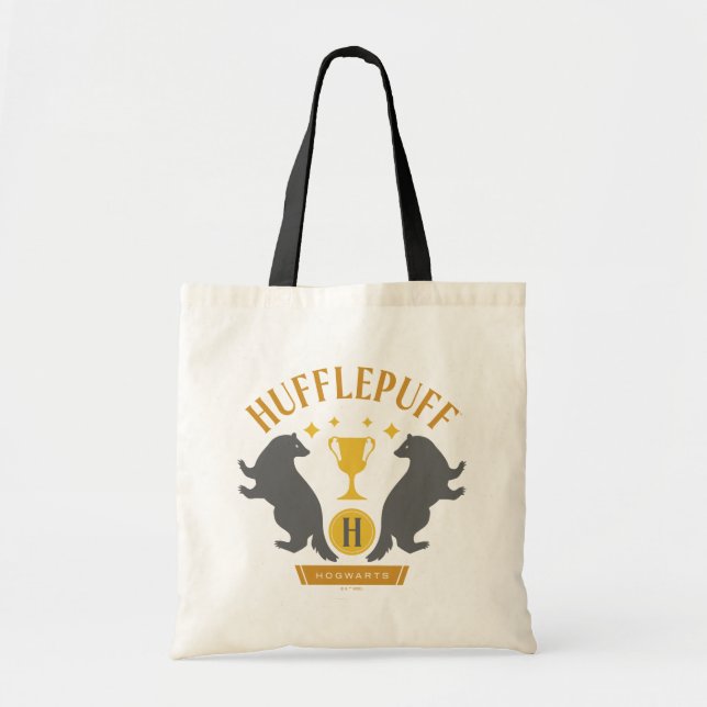 Tote Bag HUFFLEPUFF™ Badger and Cup House Pride Graphisme (Devant)