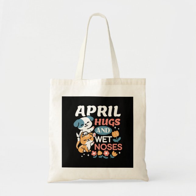 Tote Bag Hugs, Nez Humide et Vibes de Printemps - Animaux d (Devant)