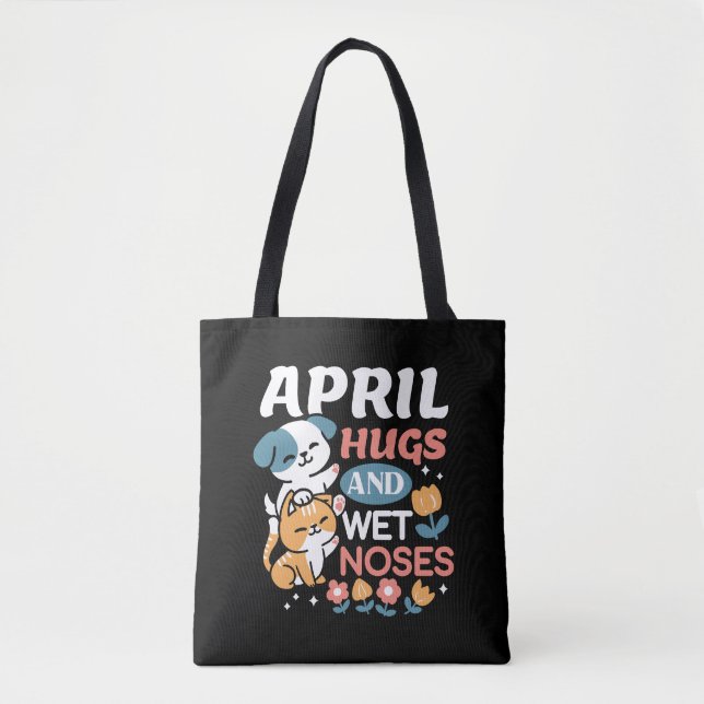 Tote Bag Hugs, Nez Humide et Vibes de Printemps - Animaux d (Devant)