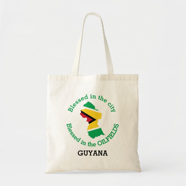 Tote Bag HUILE DE GUYANA Béni Dans Les Champs pétroliers Pe (Devant)