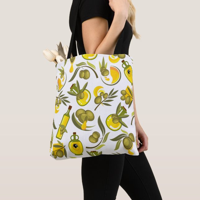 Tote Bag Huile d'olive jaune  (De près)