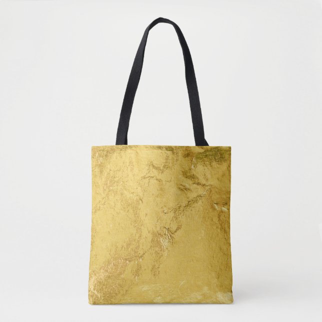 Tote Bag Huile d'or : Texture Abstraite brillante (Devant)