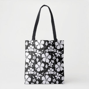TOTE BAG HULA HAÏIENNE (HIBISCUS) NOIR