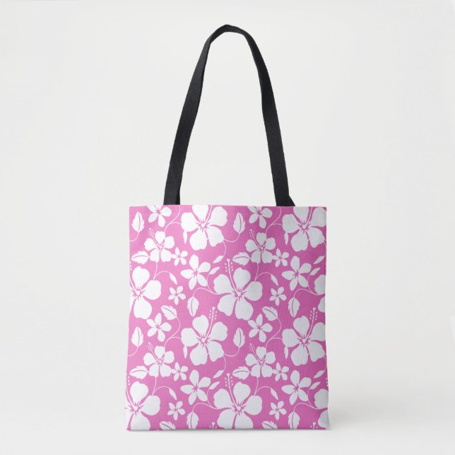 TOTE BAG HULA HAÏIENNE (HIBISCUS) ROSE (Devant)