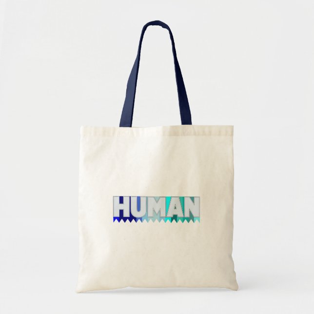 Tote Bag Humain - Bleu (Devant)